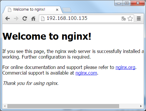 NginxへIPアドレス指定でアクセス
